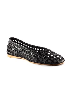 Black woven leather ballerina flats PALOMA BARCELO | 302401BLACK